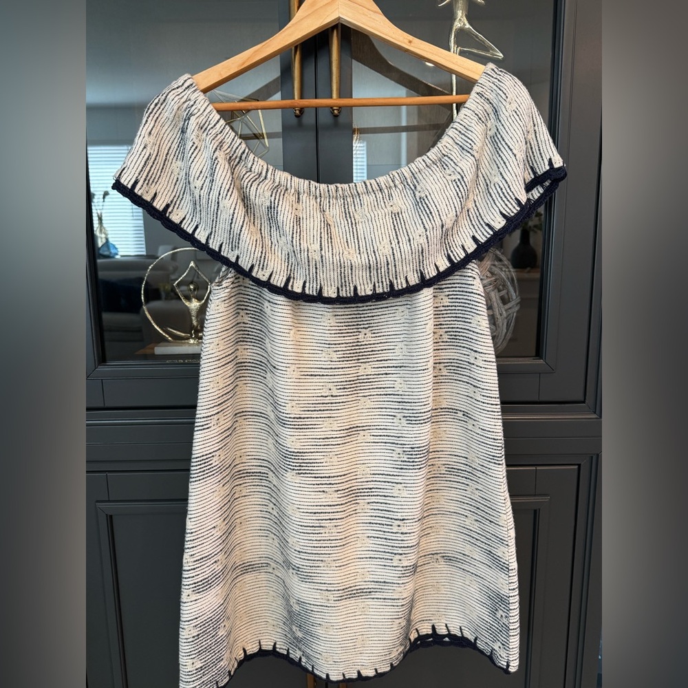 Anthropologie DRA Los Angeles Off-Shoulder Textured Summer Dress. - Picture 4 of 7